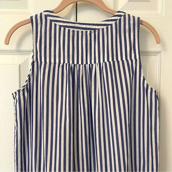 Tuckernuck Pomander Place Kenzo Blue & White Striped Cotton Poplin Sun Dress - Picture 13 of 15